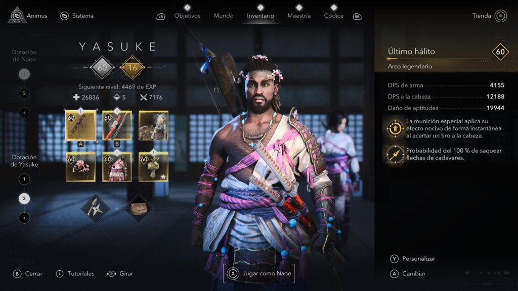 Análisis extensivo de Assassin's Creed Shadows. 12 equipo yasuke ac shadows rejugando
